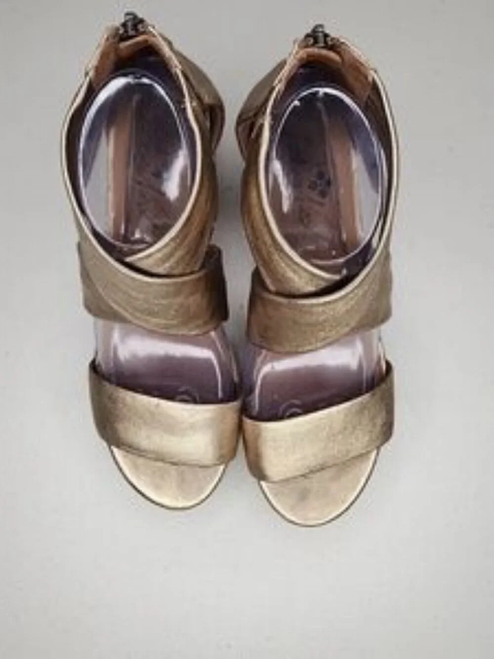 PATRICIA NASH Leather Wedge Espadrille Sandals Antique Gold 8 M US  38 EU - Picture 6 of 8